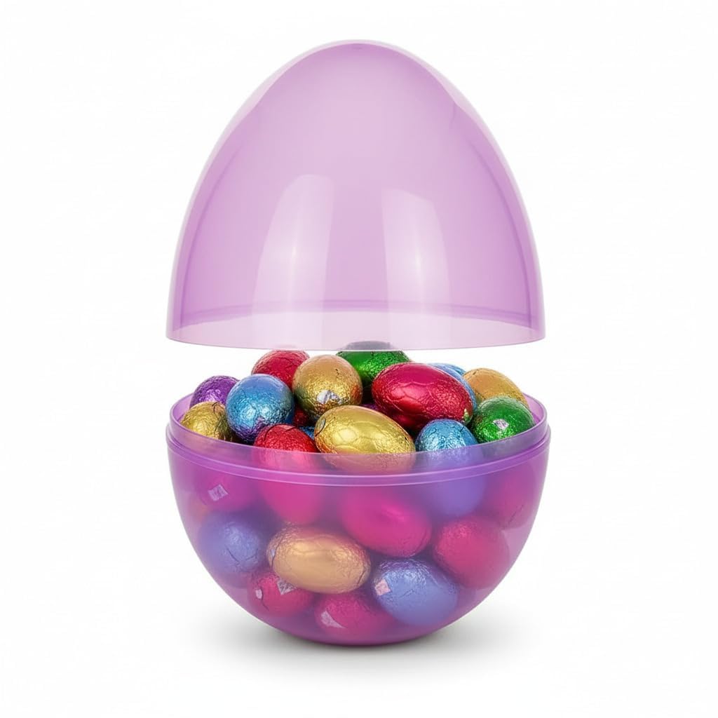 MAXYGIFT 6-Inch Large Plastic Easter Eggs, 12-Pack - Fillable Pastel Eggs for Hunts, Candy & Basket Stuffers