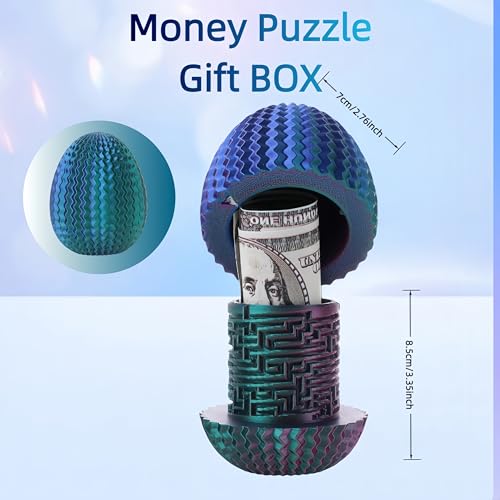 Maze Egg Money Puzzle Box by Yonaso – 3D Hidden Compartment Brain Teaser with 4 Unique Logic Challenges