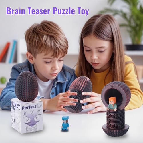 Maze Egg Money Puzzle Gift Box – 3D Printed Brain Teaser with Secret Cash Chamber (Galapopo)
