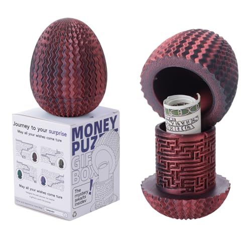 Maze Egg Money Puzzle Gift Box – 3D Printed Brain Teaser with Secret Cash Chamber (Galapopo)