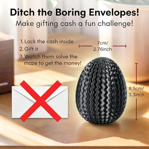 Maze Puzzle Box for Cash Gift – Egg-Shaped Brain Teaser with Secret Compartment