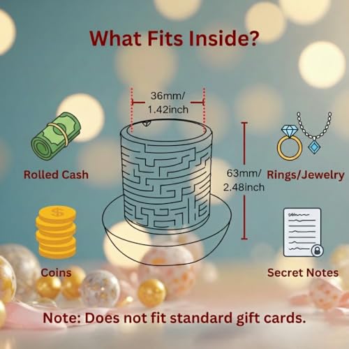 Maze Puzzle Box for Money Gifts – Egg-Shaped Secret Compartment Cash Holder with Brain Teaser