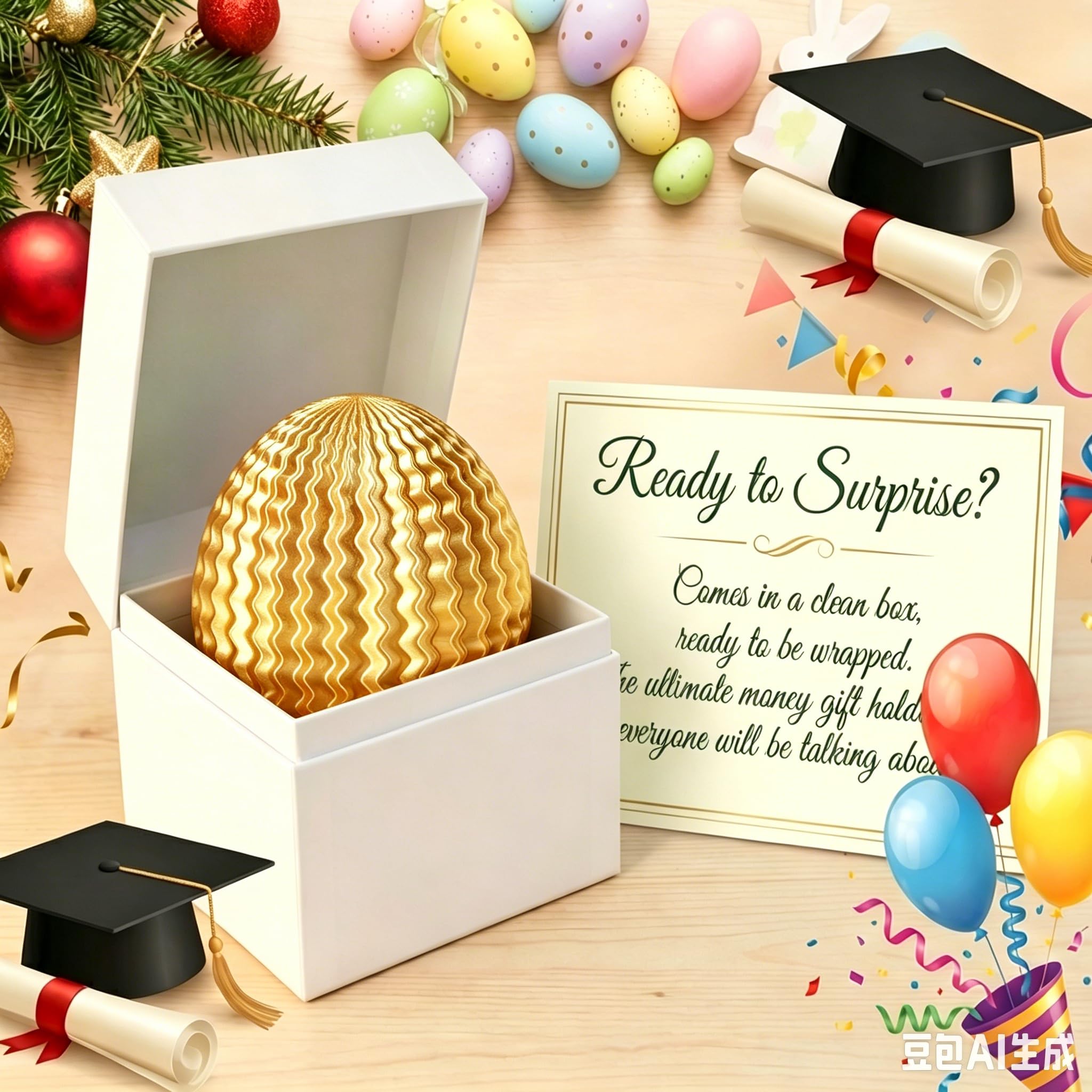 Maze Puzzle Box for Money Gifts – Egg-Shaped Secret Compartment Cash Holder with Brain Teaser