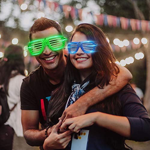 M.best 4 Pack LED Glasses: 4 Colors, 3 Modes, One Size Fits Most