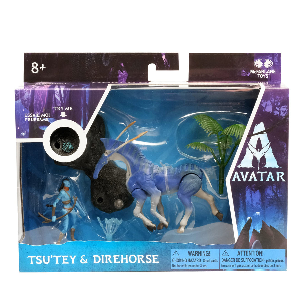 McFarlane Toys Avatar Tsu'tey & Direhorse Action Figure Set with Bioluminescent Effect