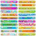 MCPINKY 64-Pack Christian Slap Bracelets with Bible Verses for Kids Sunday School Gifts