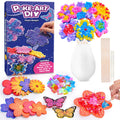MDINGTD Poke Art Flower Bouquet Craft Kit for Girls Ages 4-8 – 800 Fabric Squares, 8 Flowers & 2 Butterflies