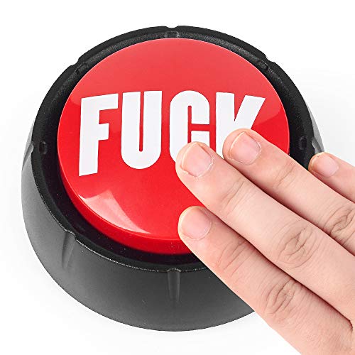 Mealivos Red/Black Talking Button – Plays 'Fuck' Sound, Novelty Gag Toy