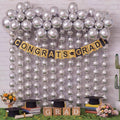 Meanplan 100 Pack 10-Inch Metallic Silver Link Balloons with Tails for Arches and Garlands