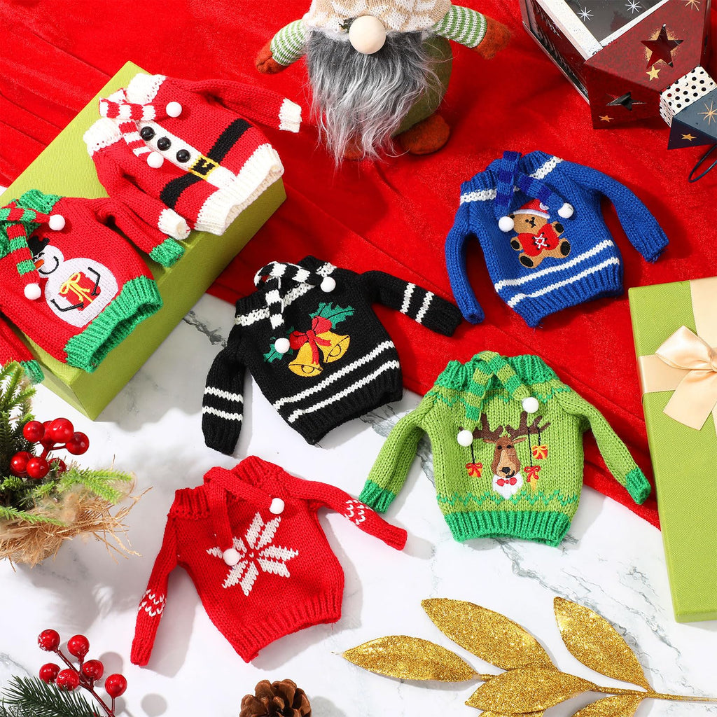 Meanplan 12-Piece Christmas Doll Clothes Set – Knitted Sweaters & Scarves for 11.5-Inch Dolls