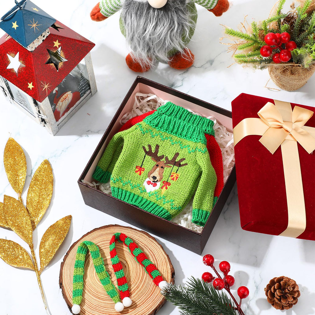 Meanplan 12-Piece Christmas Doll Clothes Set – Knitted Sweaters & Scarves for 11.5-Inch Dolls