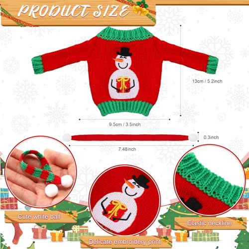 Meanplan 12-Piece Christmas Doll Clothes Set – Knitted Sweaters & Scarves for 11.5-Inch Dolls