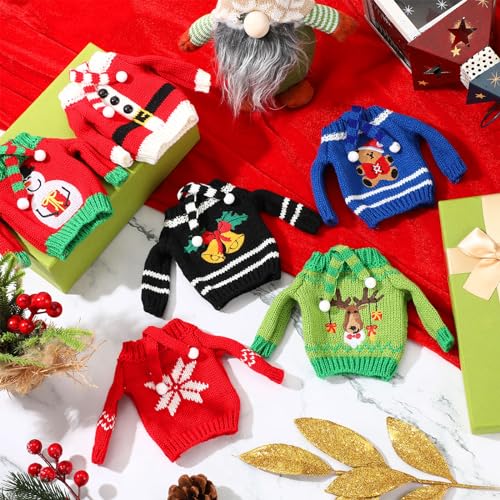 Meanplan 12-Piece Christmas Doll Clothes Set – Knitted Sweaters & Scarves for 11.5-Inch Dolls
