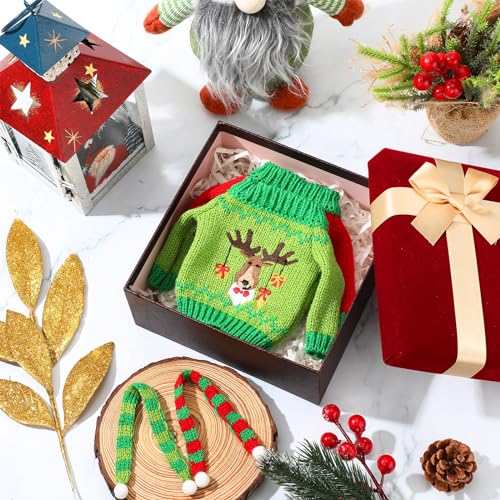 Meanplan 12-Piece Christmas Doll Clothes Set – Knitted Sweaters & Scarves for 11.5-Inch Dolls
