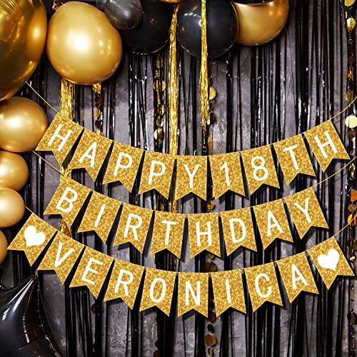 Meanplan 124-Piece DIY Letter Banner Kit - Gold Glitter Customizable Reusable Party Decor