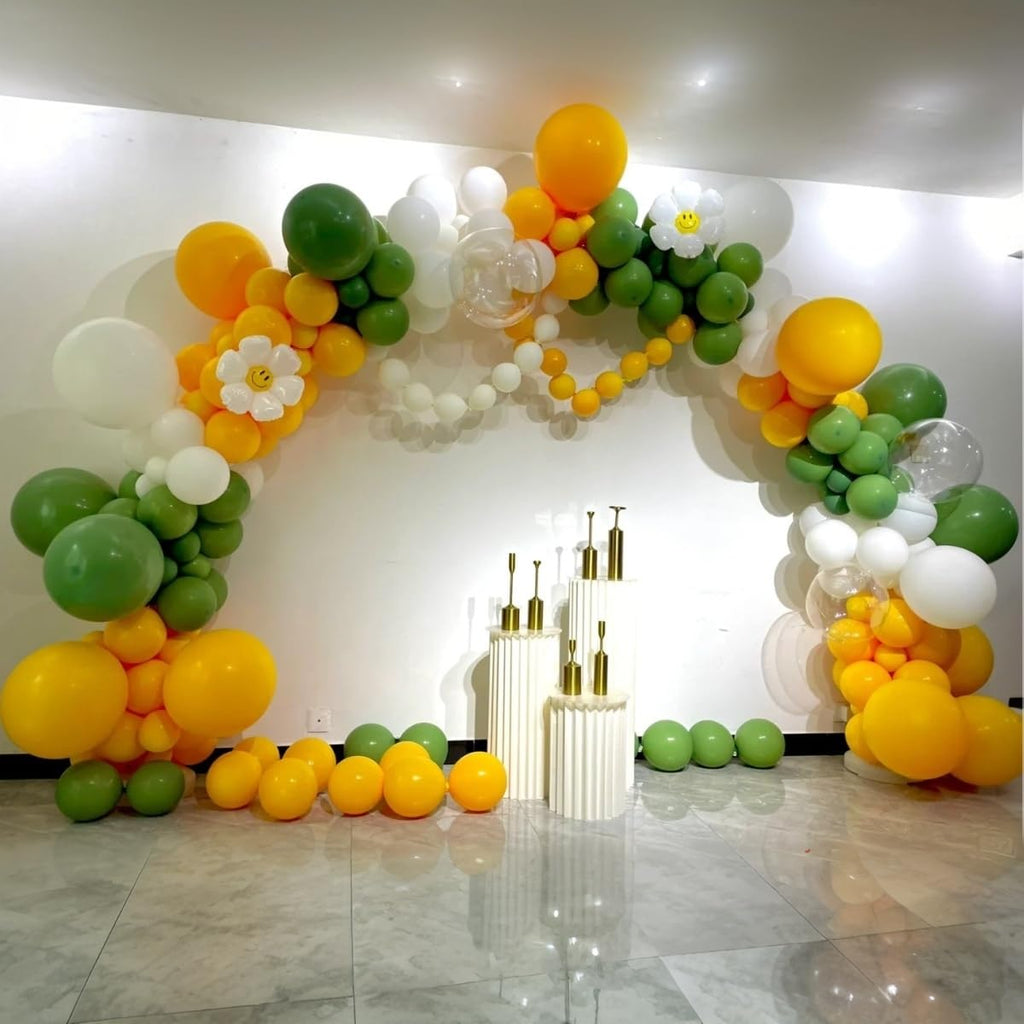MEBAY 141-Piece Sage Green & Orange Balloon Arch Kit for Party Decor