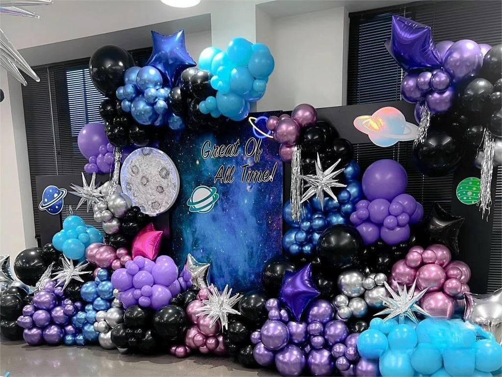 MEBAY 146-Piece Balloon Garland Arch Kit: Grey Violet, Maca Purple & Chrome Gold Latex Balloons for Parties