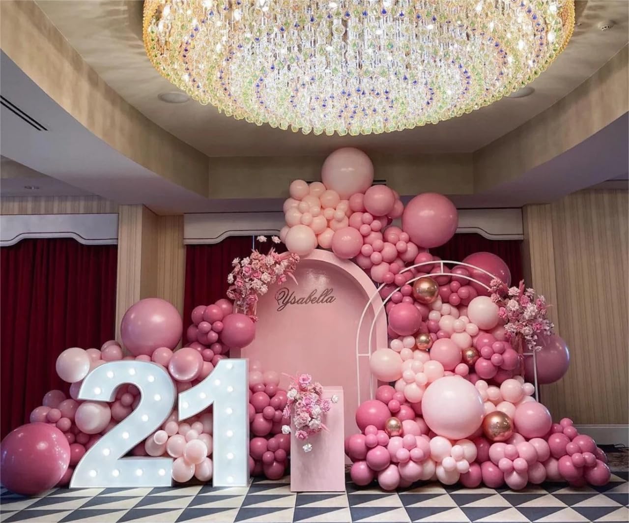 MEBAY 146-Piece Retro Rose Baby Pink Champagne White Sand Balloon Garland Arch Kit for Party Decorations