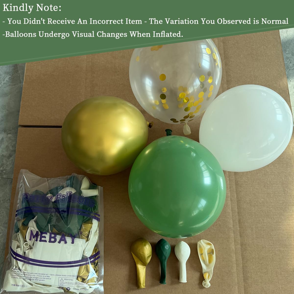 MEBAY 146-Piece Sage Green White Gold Balloon Garland Arch Kit – Latex Balloons in 18, 12, 10, 5 Inch Sizes for Baby Shower, Gender Reveal, Birthday Party Decor