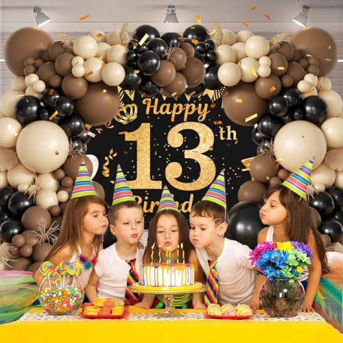MEBAY 155-Piece Howdy Western Balloon Garland Arch Kit – Black, Brown & Nude – for Rodeo, Farm Birthday, Country Party Decor