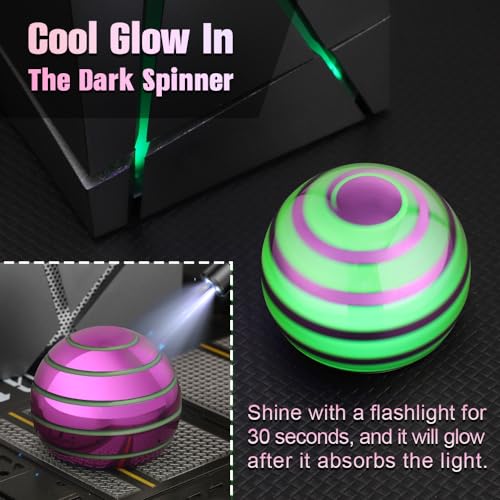 Mechaniker Luminous Desk Spinning Ball – Glow in Dark Fidget Toy for Stress Relief (Pink)