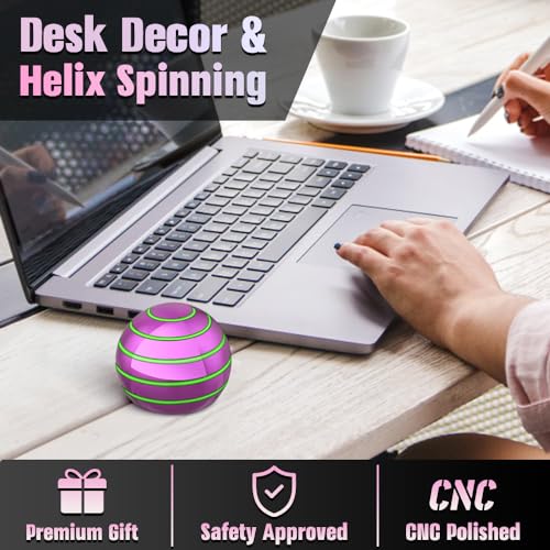 Mechaniker Luminous Desk Spinning Ball – Glow in Dark Fidget Toy for Stress Relief (Pink)