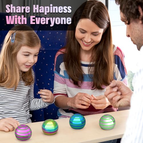 Mechaniker Luminous Desk Spinning Ball – Glow in Dark Fidget Toy for Stress Relief (Pink)