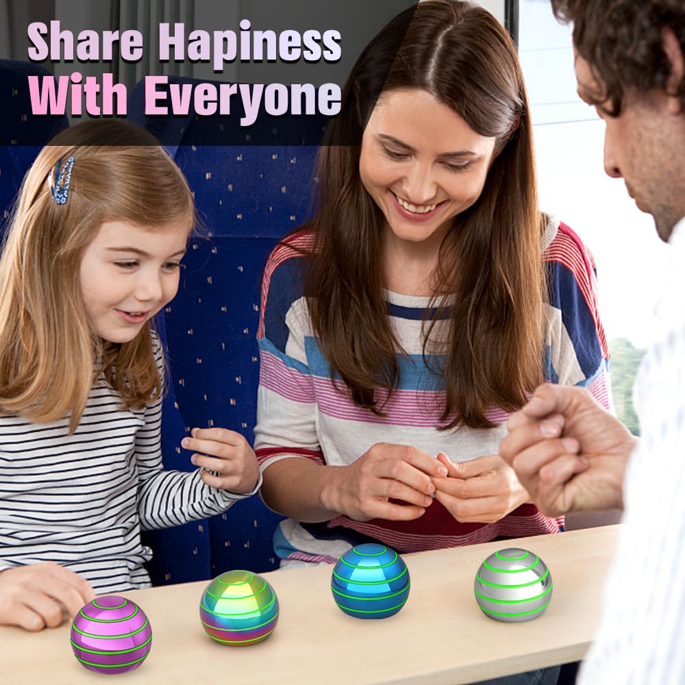 Mechaniker Luminous Desk Spinning Ball – Glow in Dark Fidget Toy for Stress Relief (Pink)