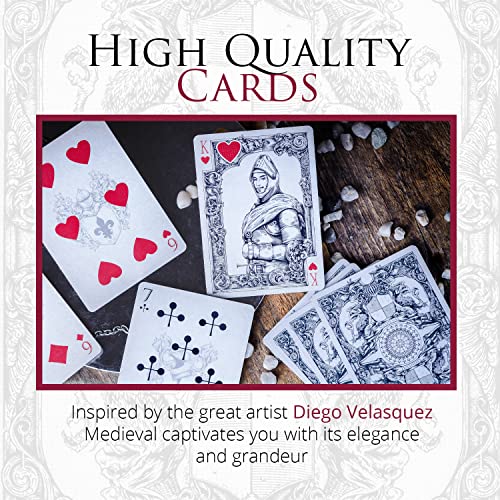 Medieval Playing Cards with Red Wax Seal & Free eBook – Premium Black Poker Deck by Elephant Playing Cards
