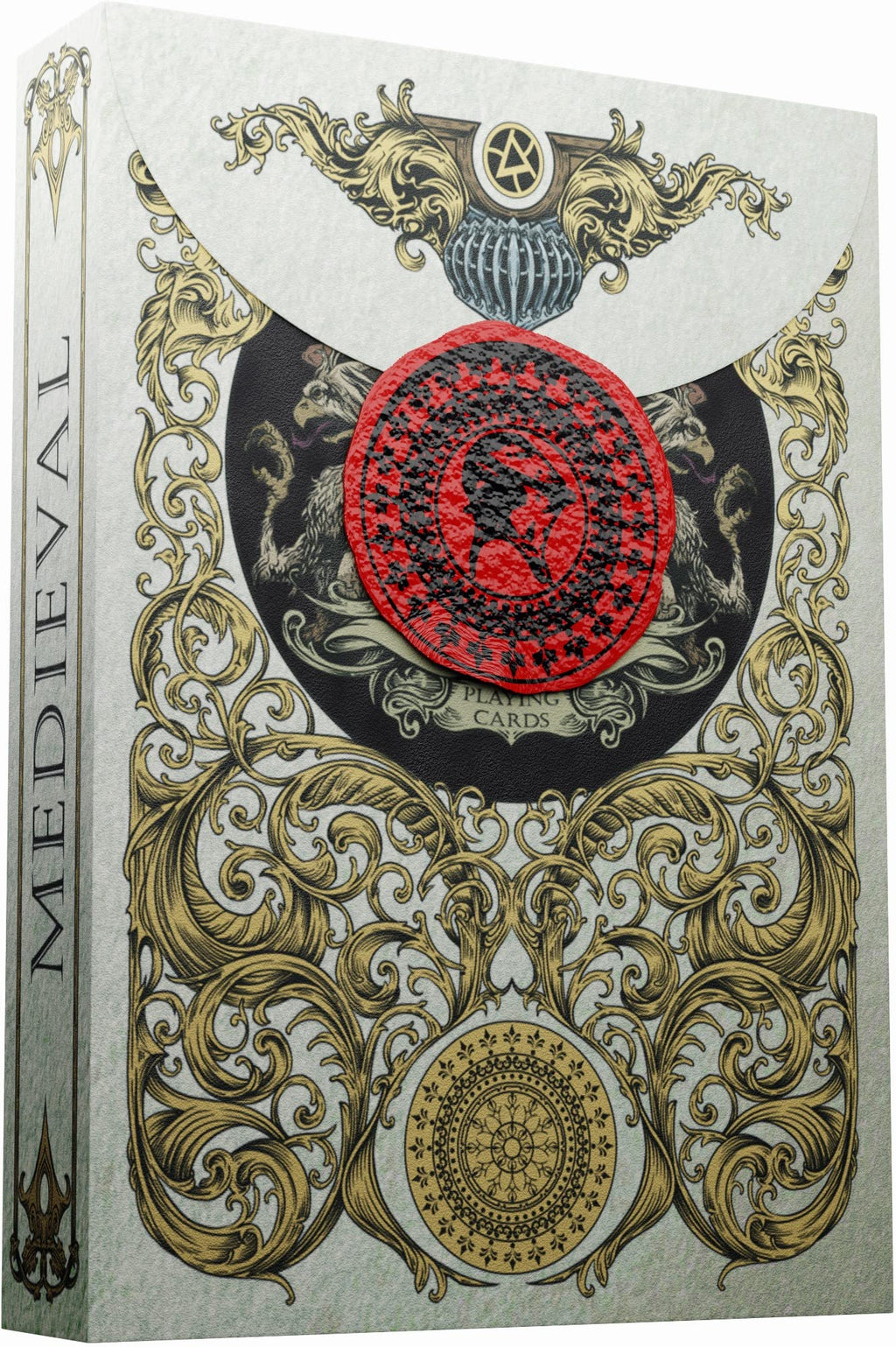 Medieval Playing Cards with Wax Seal & Free eBook – Black Poker Deck by Elephant Playing Cards