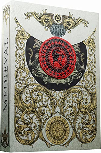 Medieval Playing Cards with Wax Seal & Free eBook – Black Poker Deck by Elephant Playing Cards