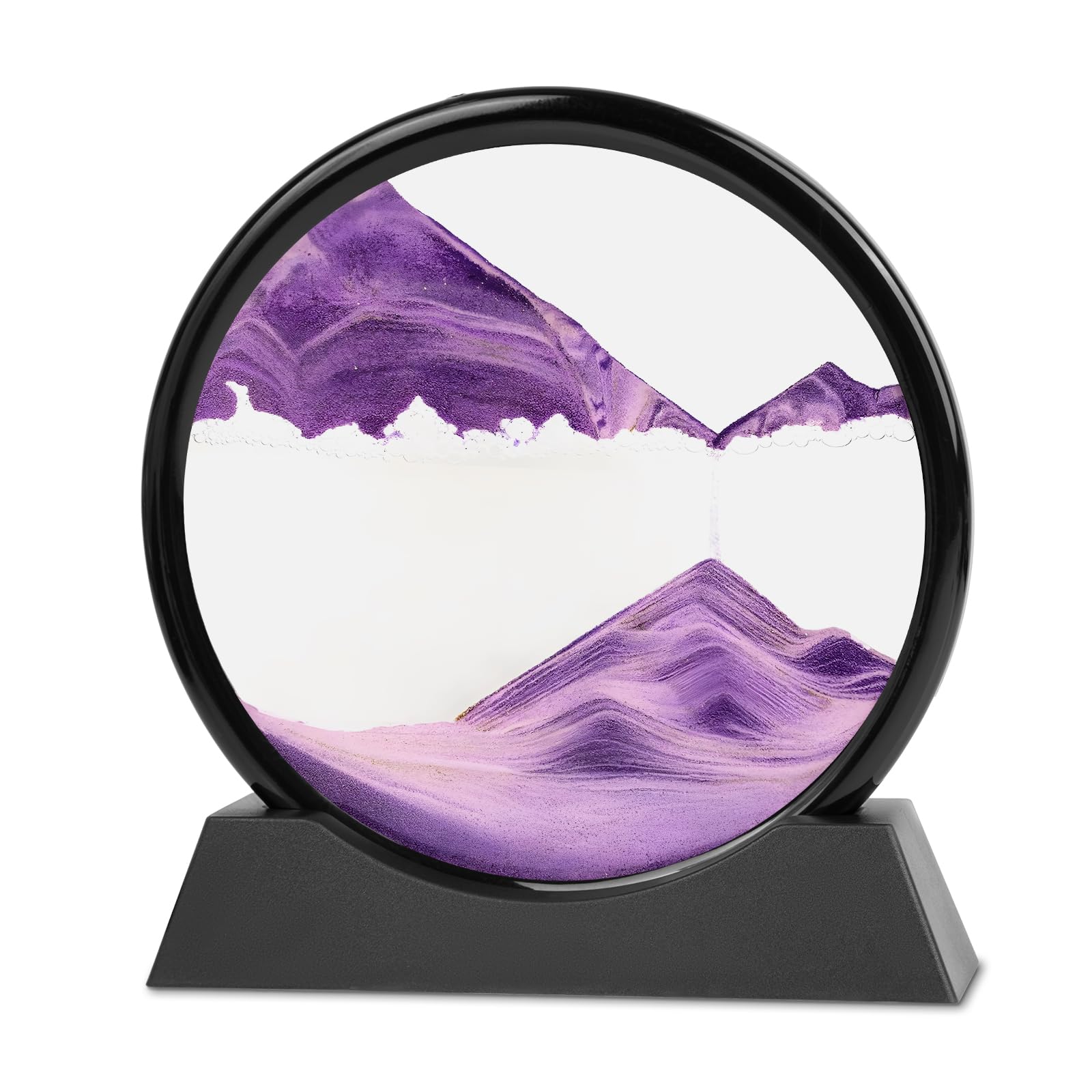 Meeitec 7-Inch Purple Moving Sand Art – 3D Liquid Motion Sandscape for Desk Relaxation