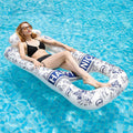 Meetinext Inflatable Pool Lounger for Adults – 65" x 33" Float Mat with Headrest & Cup Holders, Supports 300 lbs