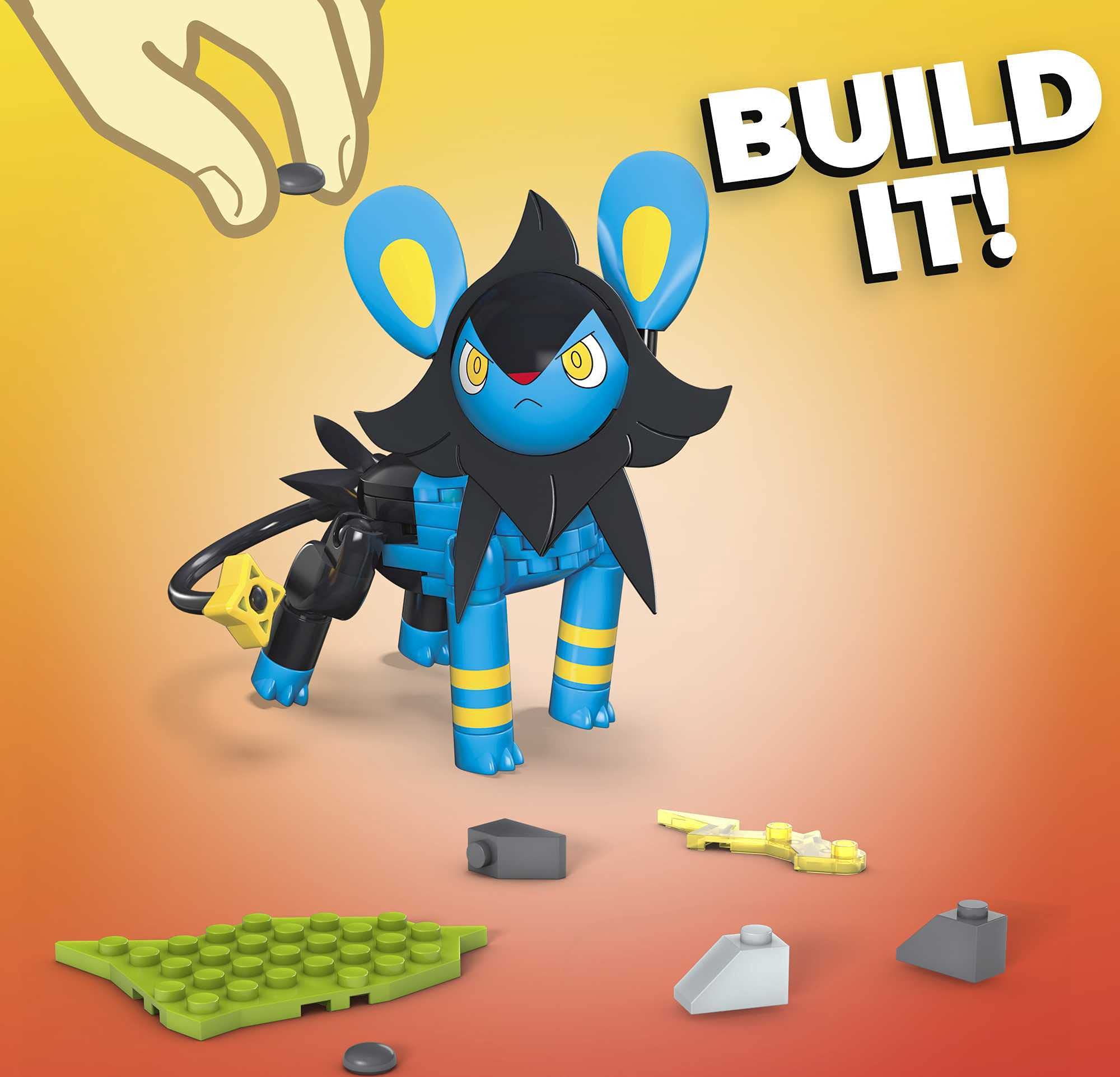 Mega Construx Pokemon Luxio Building Set - 67 Pieces with Electric Battle Effect
