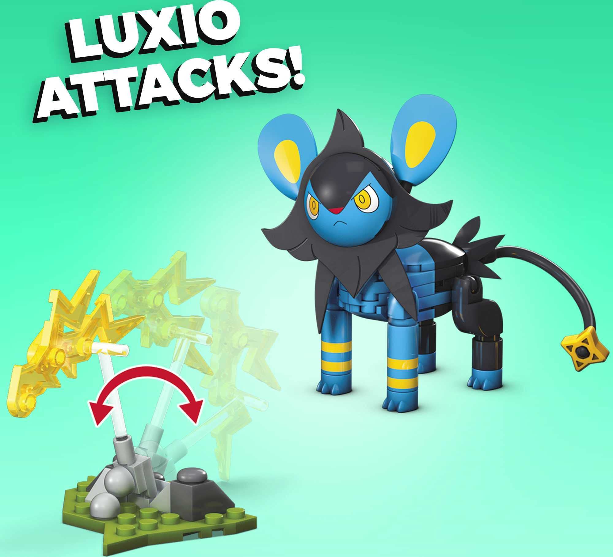 Mega Construx Pokemon Luxio Building Set - 67 Pieces with Electric Battle Effect