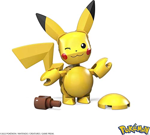 Mega Construx Pokémon Pikachu Building Set – 16-Piece Poseable Figure with Poké Ball Display (GVK60)
