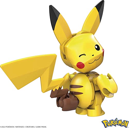 Mega Construx Pokémon Pikachu Building Set – 16-Piece Poseable Figure with Poké Ball Display (GVK60)