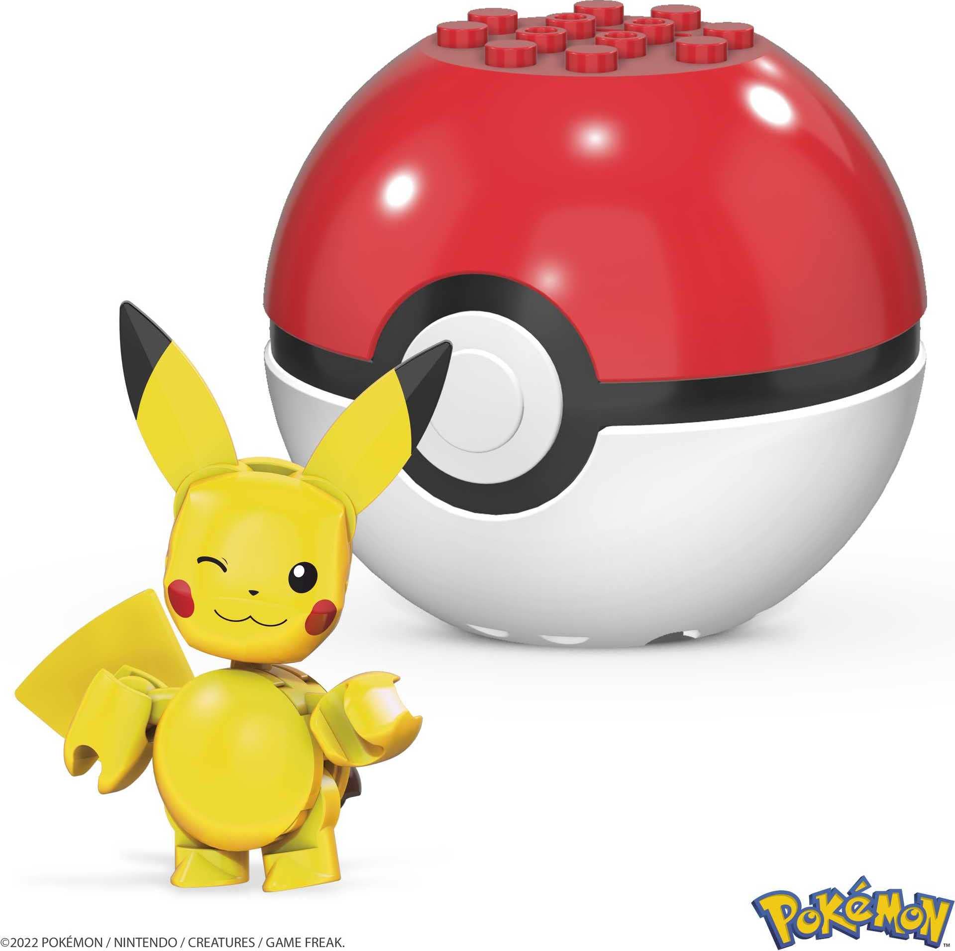 Mega Construx Pokémon Pikachu Building Set – 16-Piece Poseable Figure with Poké Ball Display (GVK60)