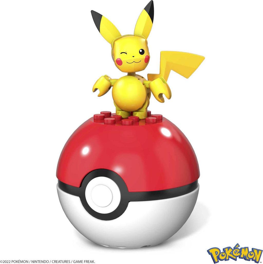 Mega Construx Pokémon Pikachu Building Set – 16-Piece Poseable Figure with Poké Ball Display (GVK60)