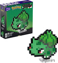 Mega Pokémon Bisasam Retro Look - 15 cm Buildable Pixel Art Figure with Wall Mount, Officially Licensed