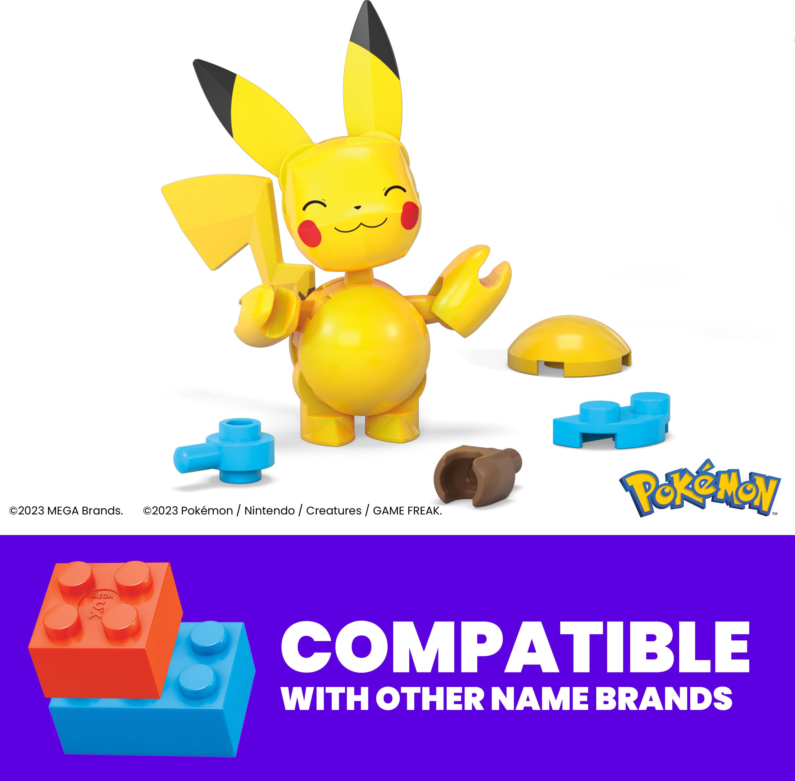 MEGA Pokémon Pikachu & Zubat Building Set with 2 Poké Balls, 40 Pieces, 2-Inch Figures for Kids Ages 7+