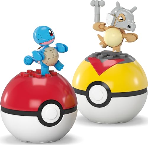 MEGA Pokémon Squirtle & Cubone Building Set – 45 Pieces, 2 Poseable Figures & Poké Balls