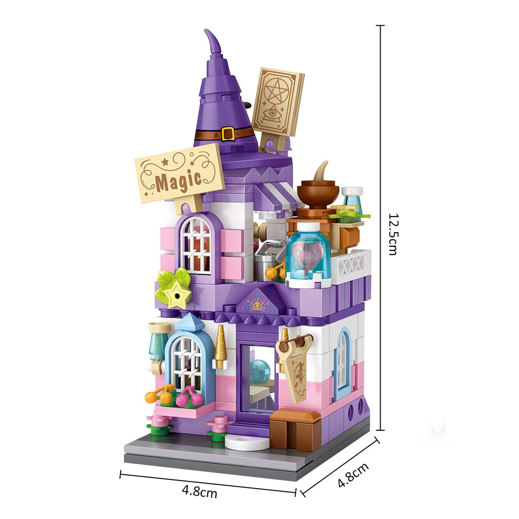 MEIEST 304-Piece Mini Street View Building Blocks – Wizard Shop Model for Home Decoration, Ages 14+