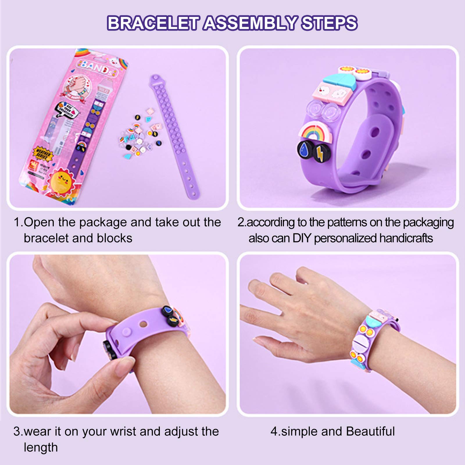 MEIEST 6 Pack Kids Bracelet Making Kit – DIY Friendship Wristbands with Tiles