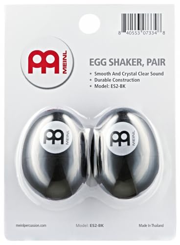 Meinl Percussion ES2-BK Egg Shaker Pair – Black Plastic, 2-Year Warranty