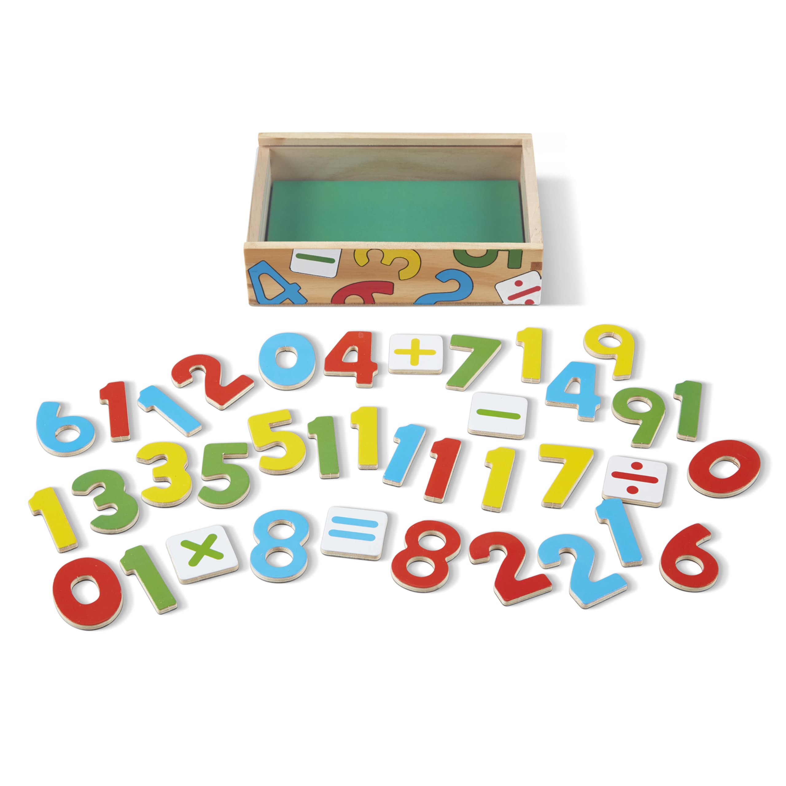 Melissa & Doug 37 Wooden Number Magnets – Numbers 0 to 20 with Math Signs in Wooden Box