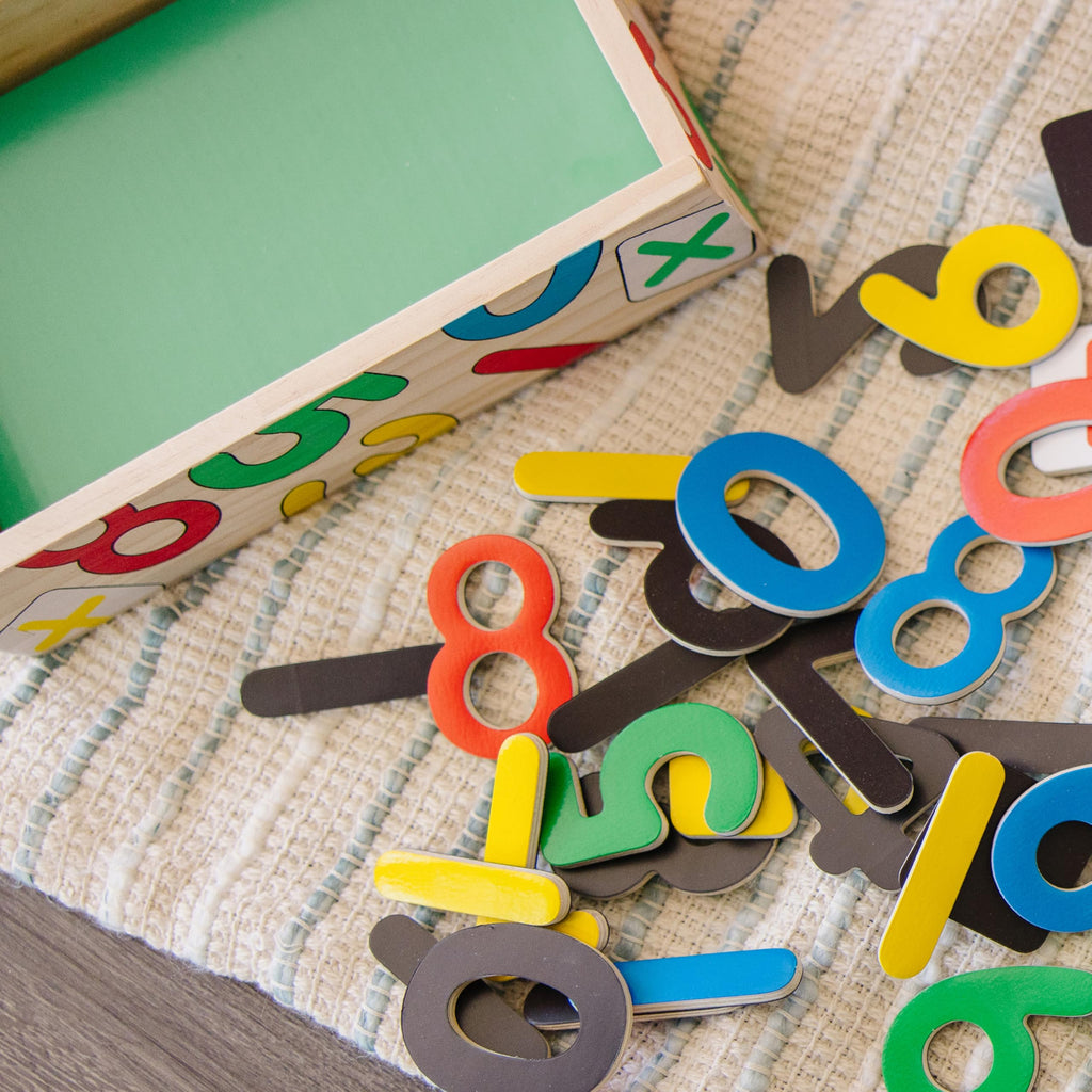 Melissa & Doug 37 Wooden Number Magnets – Numbers 0 to 20 with Math Signs in Wooden Box