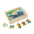 Melissa & Doug 4-in-1 Wooden Construction Vehicle Puzzles – 48 Pieces with Storage Box, Ages 3+