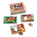 Melissa & Doug 4-in-1 Wooden Farm Animal Puzzles – 48 Pieces with Storage Box, Ages 3+