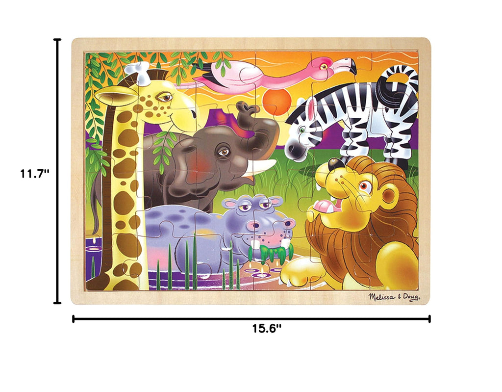 Melissa & Doug African Plains Safari Wooden Jigsaw Puzzle (24 Pieces)